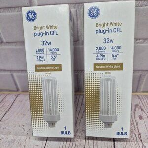 GE F32TBX/835/A/ECO Ecolux 32W 4 Pin‎ CFL Lamp Light Bulb~Lot Of 2